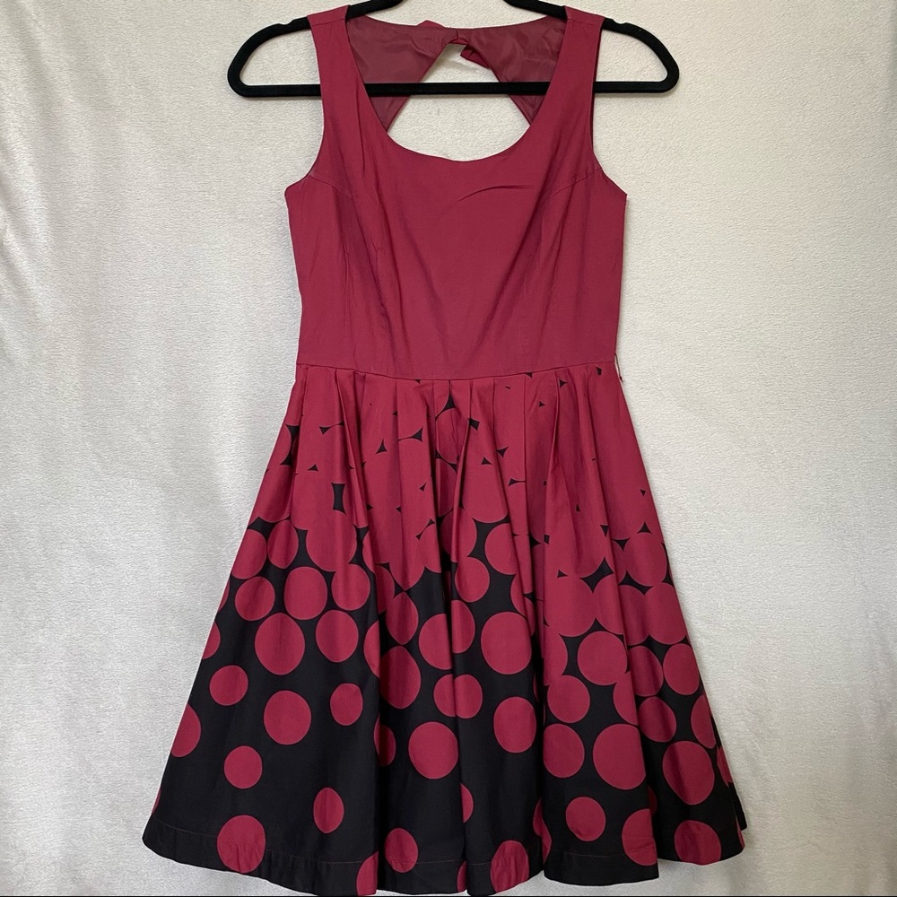 Lauren Conrad Burgundy Polka Dot Dress A-Line
